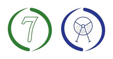 number sevens and lottery machine  Icon vector