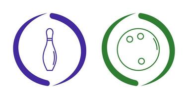 bowling pin and bowling ball Icon vector