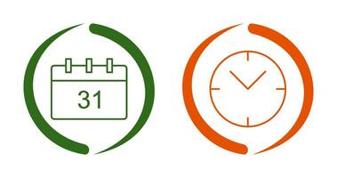 calendar and clock Icon vector