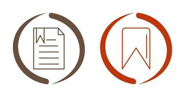 bookmarked document and Bookmark Icon vector