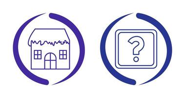 House with Snow and Question Mark Icon vector