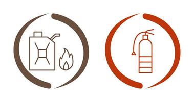 fuel to fire And extinguisher Icon vector