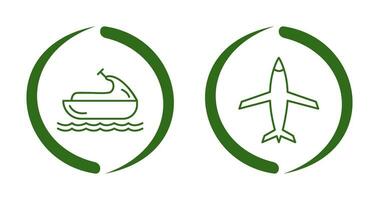 Jet Ski and Plane Icon vector