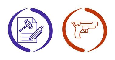 archivo y pistola icono vector