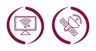 Disconnected Network and Satellite Icon vector