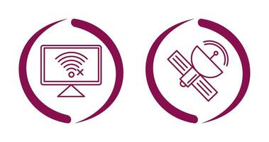 Disconnected Network and Satellite Icon vector