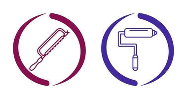 Hacksaw and Paint Roller Icon vector