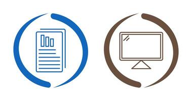 Reports and Computer Icon vector