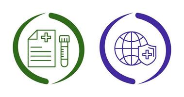 Blood Test and global Icon vector