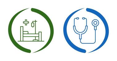 Stethoscope and Hospital Icon vector