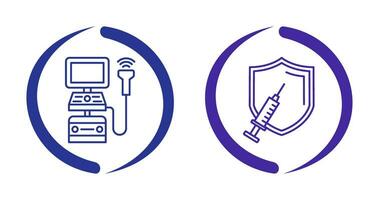 Ultrasound Machine and Vaccination Icon vector
