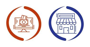 Payment Option and Retail Place Icon vector