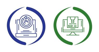 24h Support and New Lable Icon vector