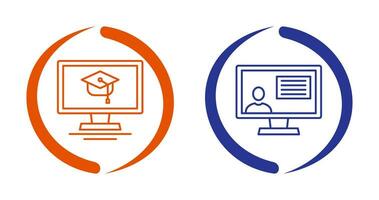 Online Course and distance Icon vector