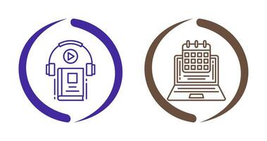 Timetable and Audio Book Icon vector