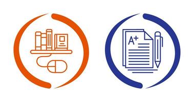 Digital Library and Essay Icon vector