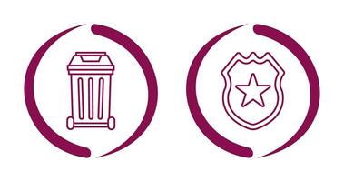 Gargage and Shield Icon vector