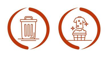 Trash Can and Laundary Icon vector