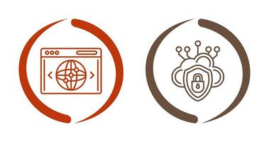 Cloud Security and Website Icon vector