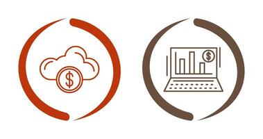 Cloud Computing and Bar Chart Icon vector