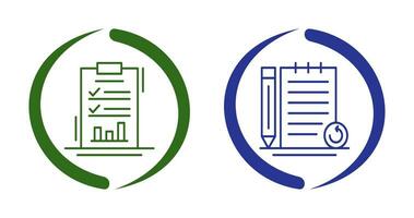 reporte lista y vuelto a comprobar notas icono vector