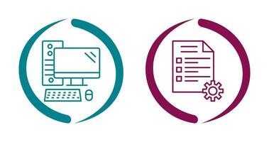 Computer and Test Icon vector