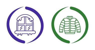 Window and Winter Clothes Icon vector