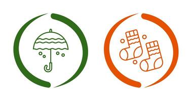 Umbrella and Winter Socks Icon vector