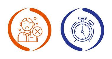 Rejected and Alarm Clock Icon vector