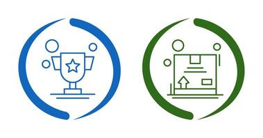Trophy and Box Icon vector