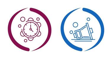 Clock and Speaker Icon vector