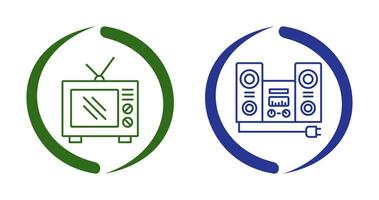 Old TV and Stereo Icon vector