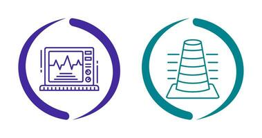 Bollard and Ekg Monitor Icon vector