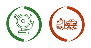 Fire Alarm and Tow Truck Icon vector