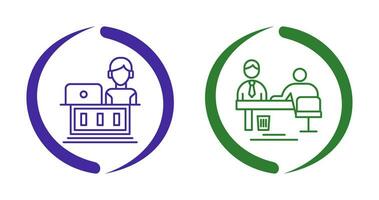 Employee and Evaluating work Icon vector