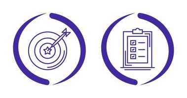 Dart and Checklist Icon vector