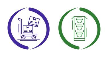 trolly and traffic light  Icon vector