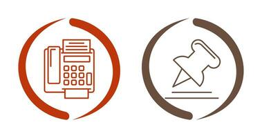 Fax Machine and Pin Icon vector