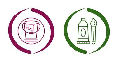 paint bucket and oil paint Icon vector