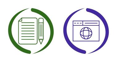 page and web page Icon vector