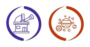 observatory and planets Icon vector