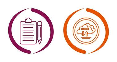 clipboard and cloud data  Icon vector