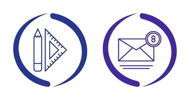 set square and mail Icon vector