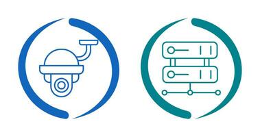 Security Camera and Server Icon vector