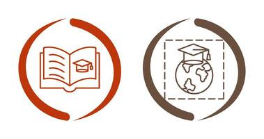 Open Book and Earth Icon vector