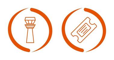 Control Tower and Ticket Icon vector