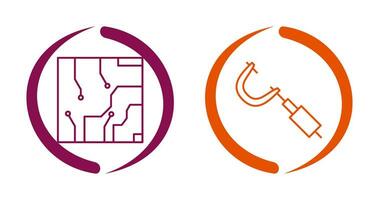 Electrical circuit and Micrometer Icon vector