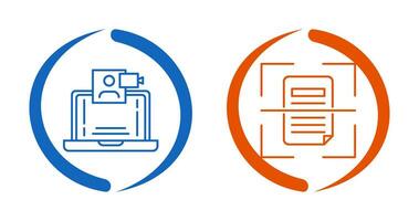 Video Call and Scan Icon vector