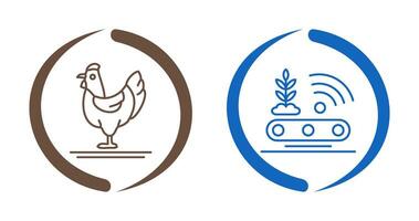 Poultry and Conveyor Icon vector