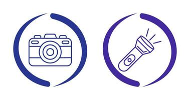 Camera and Flash Light Icon vector